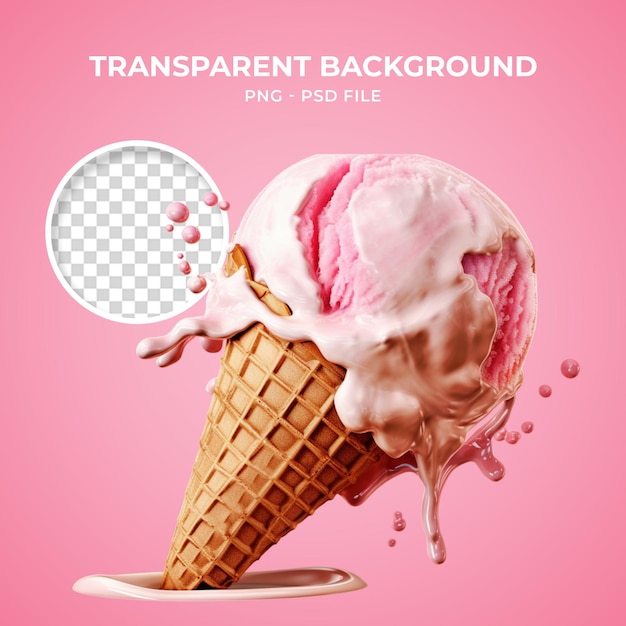 PSD psd delicious ice cream cone png trasparente