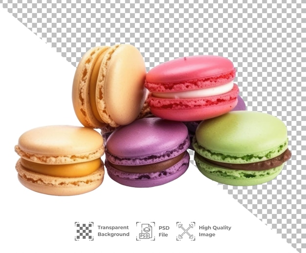 Psd delicious macaroon isolated on transparent background