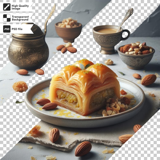 PSD psd delicious sweet baklava on transparent background