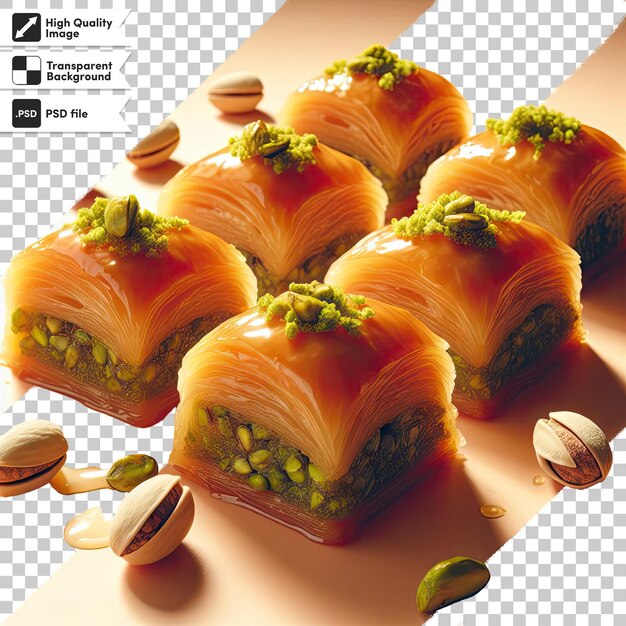 PSD psd delicious sweet baklava on transparent background