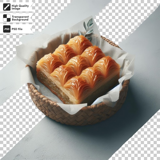 Psd delicious sweet baklava on transparent background