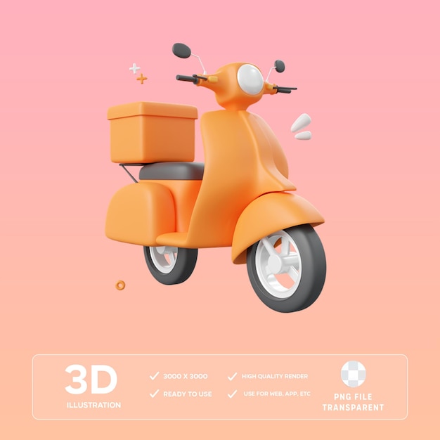 PSD delivery bike 3D Illustration