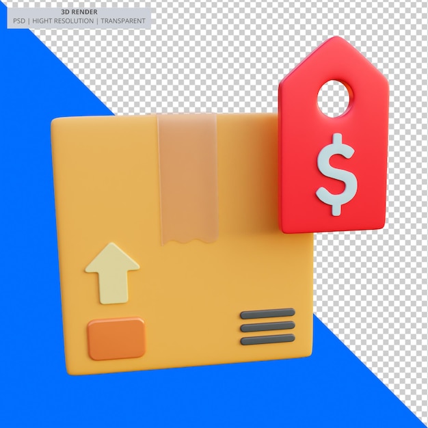 PSD Delivery Box icon 3d render illustration isolated transparent background premium psd