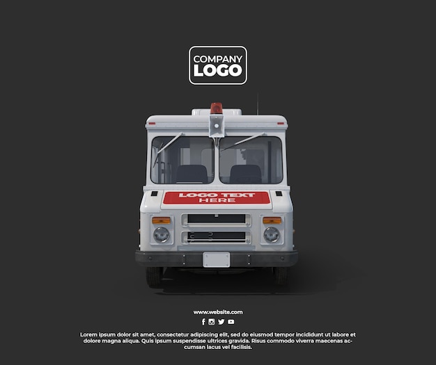 PSD psd delivery truck mockup with alpha background