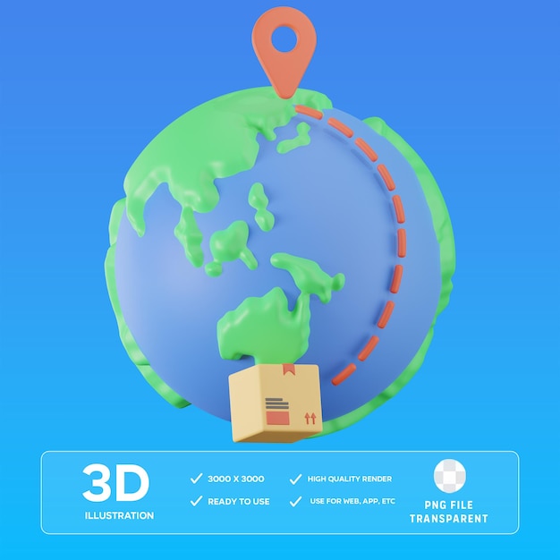 psd delivery on the way 3d illustration