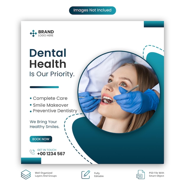 PSD psd dentist and health care social media and banner template