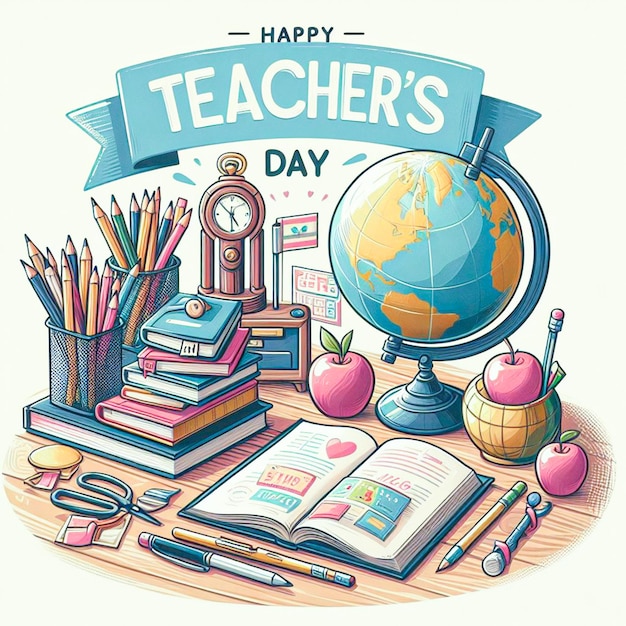 PSD psd design teachers day concept