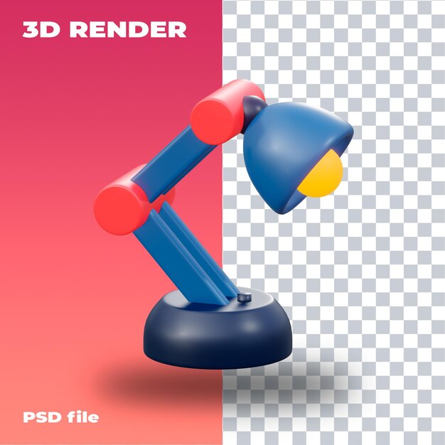 PSD psd desk lamp 3d icon high resolution  transparent 3d render