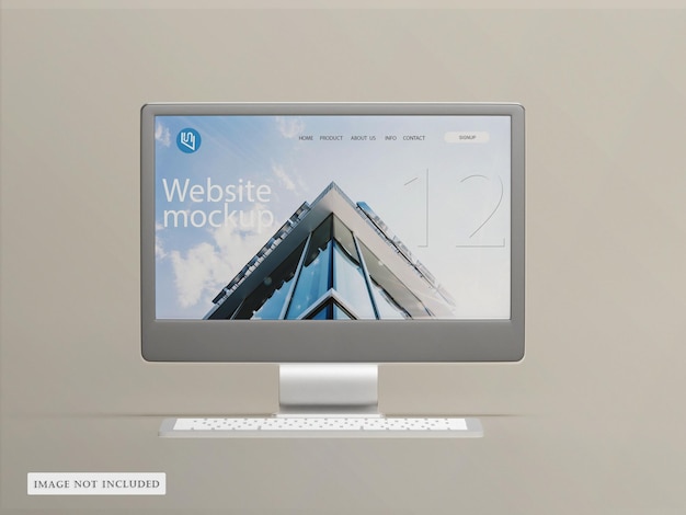 psd desktop screen with keyboard mockup