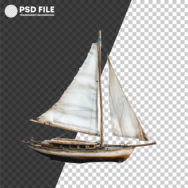 PSD psd detailed model sailboat with intricate rigging