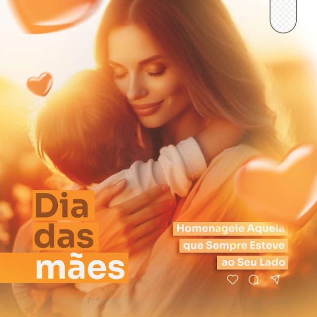 PSD psd dia das maes orange