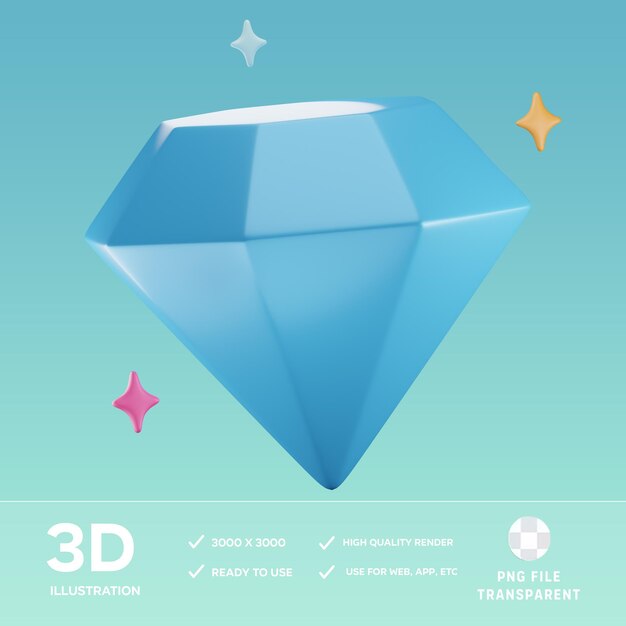 Иллюстрация PSD Diamond 3D
