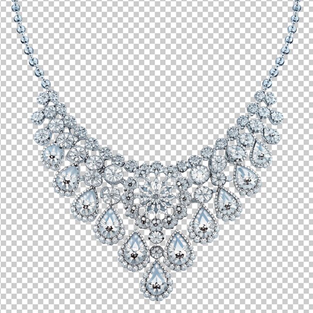 PSD psd of a diamond neckless on transparent background