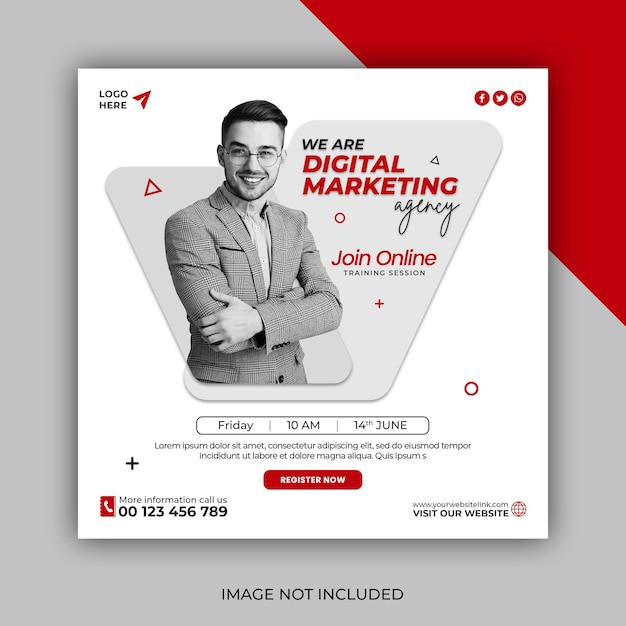 psd digital marketing agency and corporate social media banner post instagram template