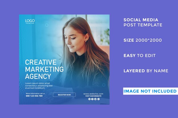 PSD digital marketing agency and corporate social media post template