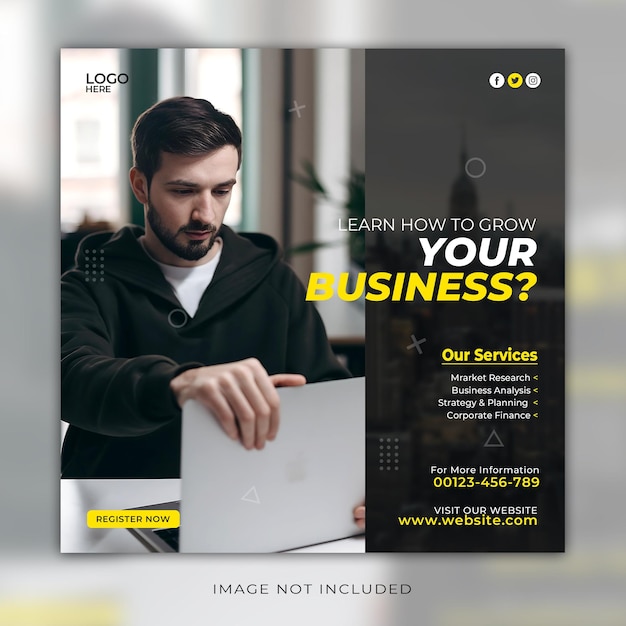 Psd digital marketing agency or corporate social media post template