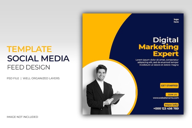 PSD psd digital marketing corporate social media and instagram post template