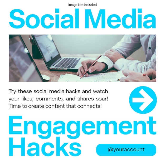 psd digital marketing engagement hacks design for social media and instagram post template