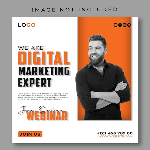 PSD psd digital marketing live webinar and corporate social media post template