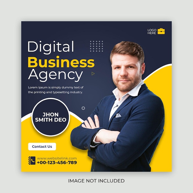 PSD digital marketing live webinar and corporate social media post
