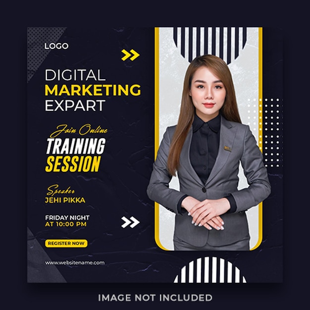 PSD digital marketing webinar social media post or instagram post banner template