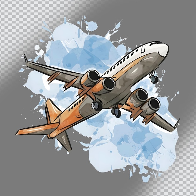 PSD dipinto ad acquerello digitale psd di un aereo