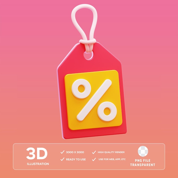 PSD discounttag 3D-illustratie