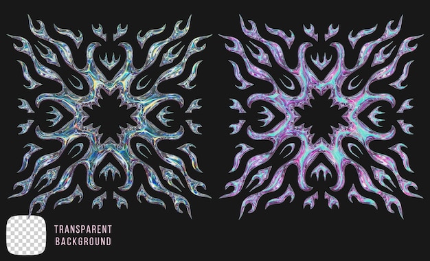 Psd dispersie glas y2k abstracte vorm 3d rendering