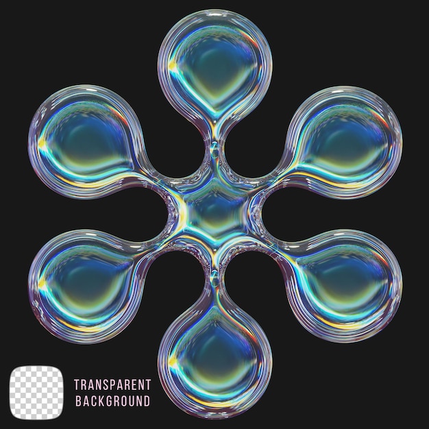 Psd Dispersion glas y2k vorm 3d weergeven op transparante achtergrond