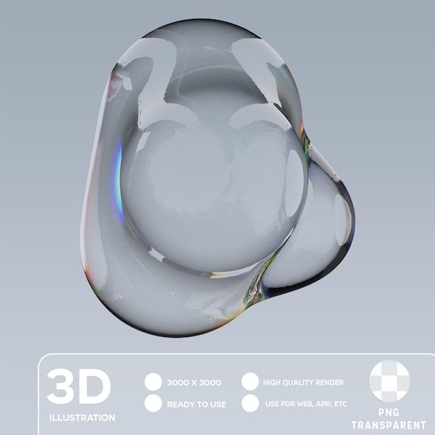 PSD psd dispersion glass 3d illustration