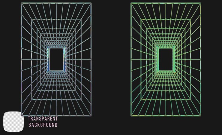 PSD псд дисперсионное стекло y2k абстрактная форма 3d рендеринг