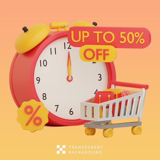PSD dispount up to 50 3D Illustration