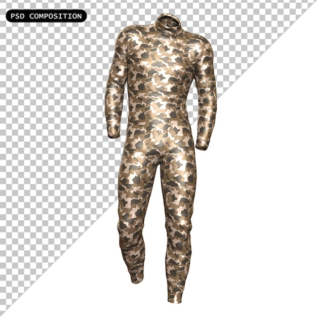 PSD psd dive suit underwear moda izolowana 3d render ilustracja