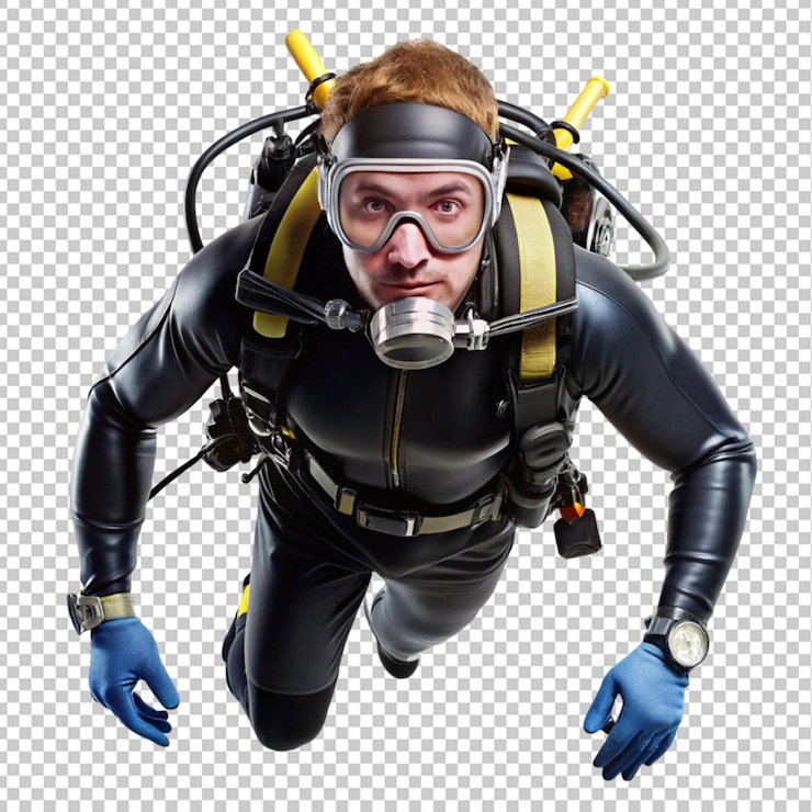 PSD psd of diver on transparent background