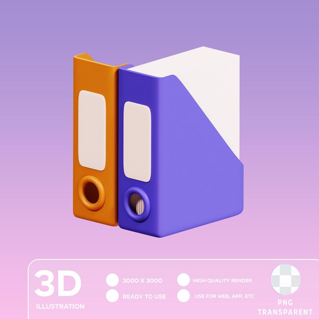 PSD psd-documentenkast 3d-illustratie