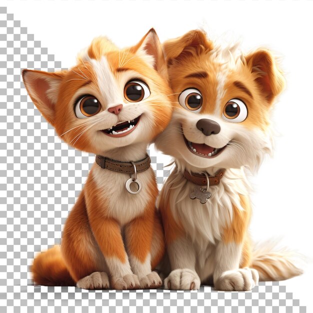 PSD psd dog and cat on transparent background