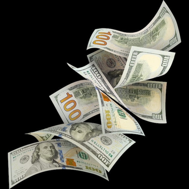 PSD psd dollars png realistic 3d rendre