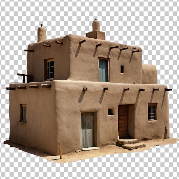 Psd Domu W Pueblo Na Przezroczystym Tle
