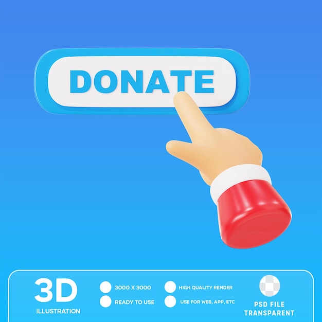 PSD 3d-иллюстрация пожертвования psd