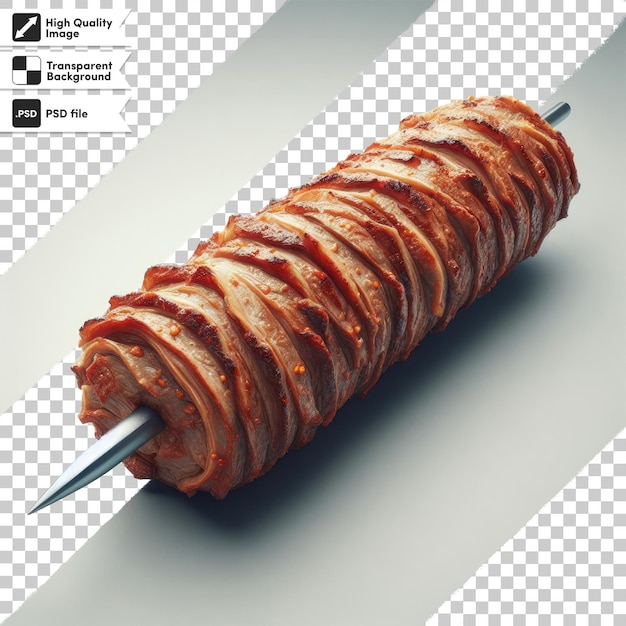 PSD psd doner kebab shawarma meat for restaurants on transparent background with editable mask layer