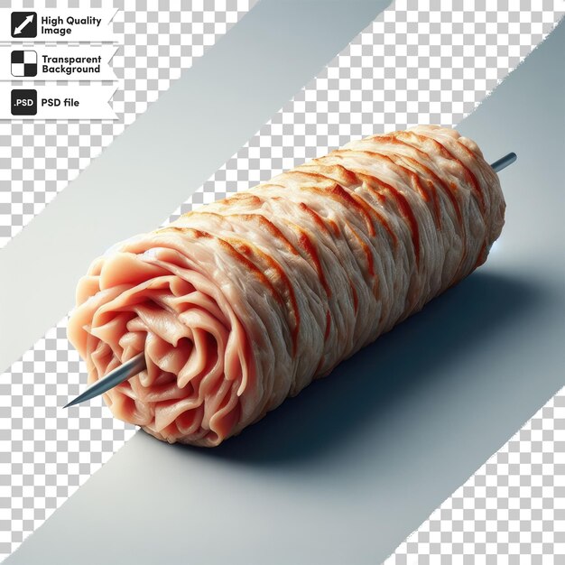 PSD psd doner kebab shawarma meat for restaurants on transparent background with editable mask layer