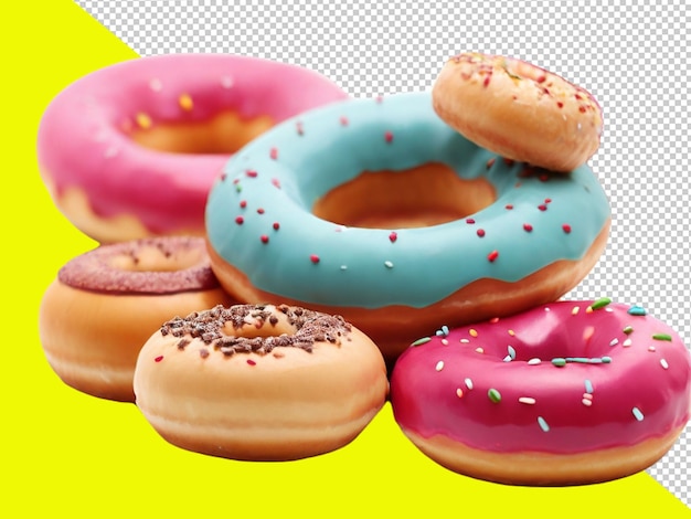 Psd of a donuts on transparent backgrount