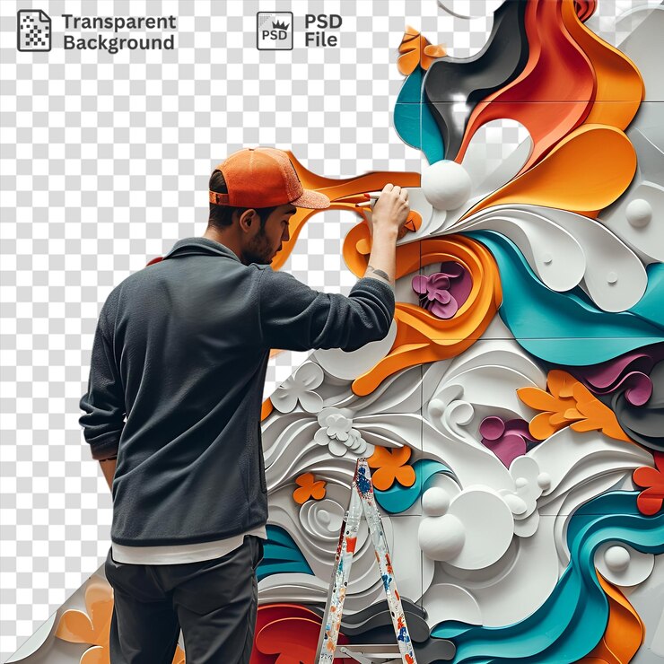 PSD psd doorzichtige achtergrond 3d muurschilder schilderen een grote muur