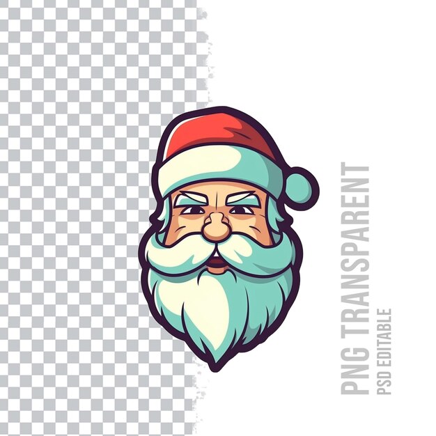 PSD psd doorzichtige stickers op het hoofd van de kerstman