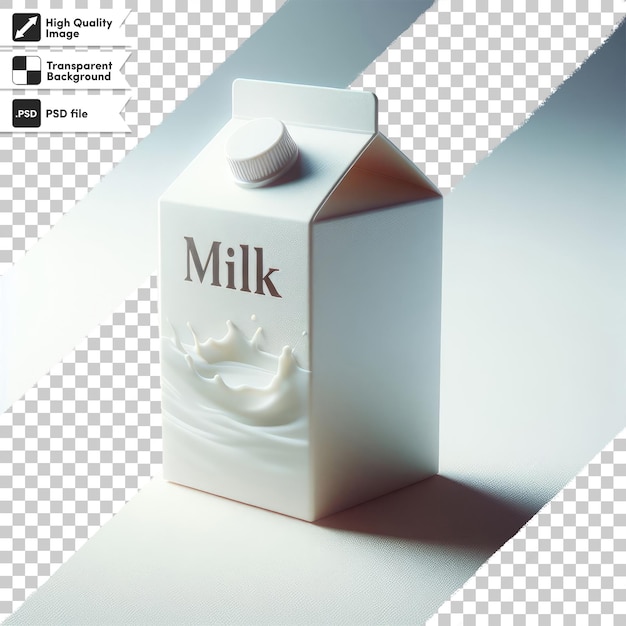 PSD psd-doos melk en glas melk op doorzichtige achtergrond