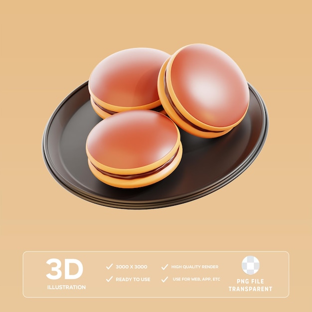PSD dorayaki 3D illustratie