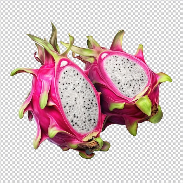 PSD dragon fruit isolated on transparent background HD PNG