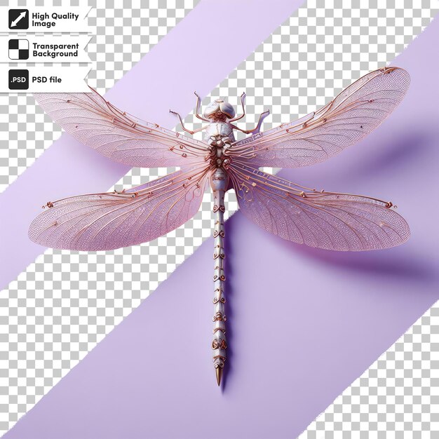 Psd dragonfly close up on transparent background