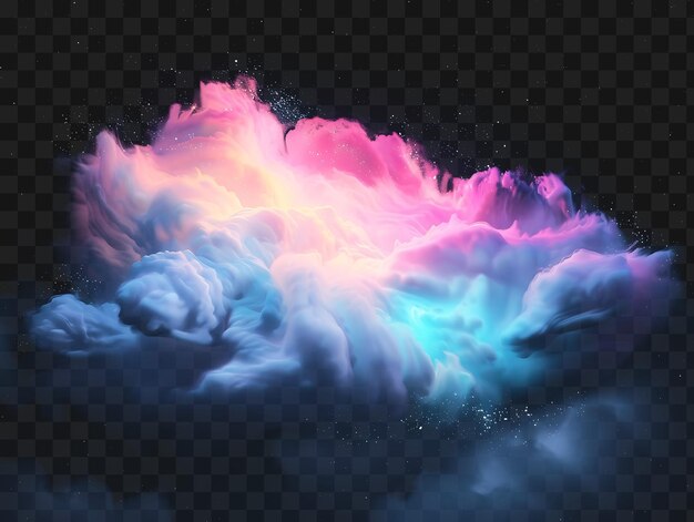 PSD psd dreamy aurora cloud met swirling lights en ethereal mist s y2k neon glow t-shirt tattoo ink art