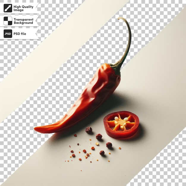 Psd dried red hot chili peppers on transparent background